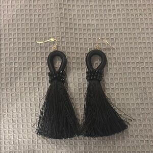 Black tassel earrings